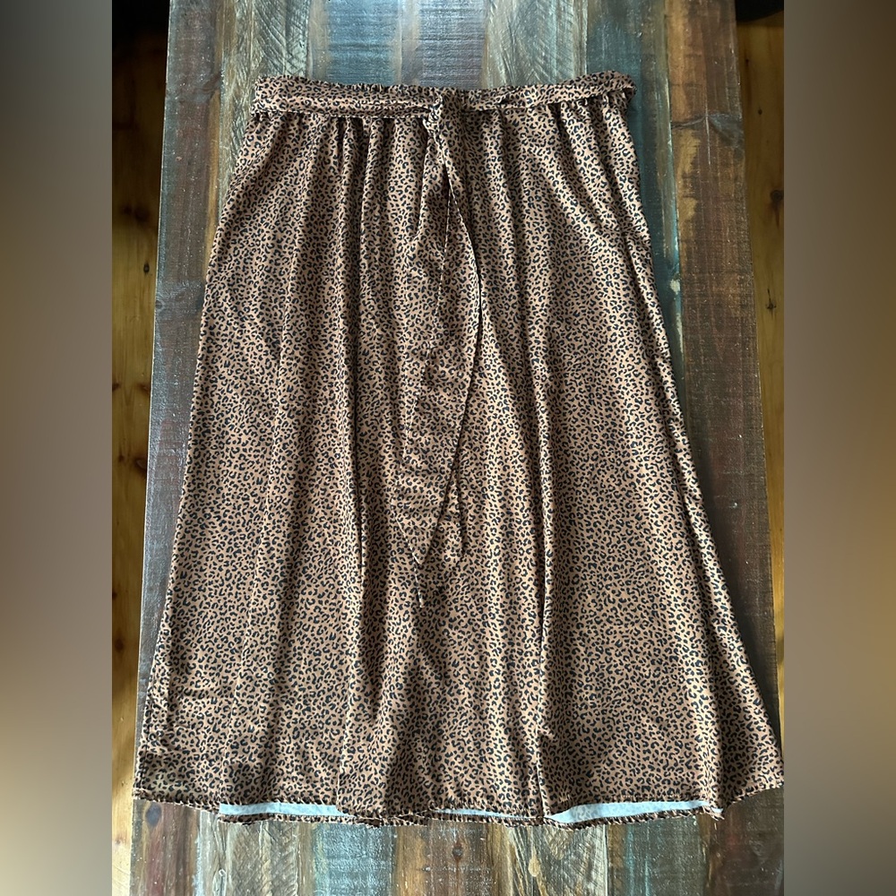 Shein Curve Women’s 4XL Brown Animal Print Elastic Waist Maxi Skirt | SKU 0440